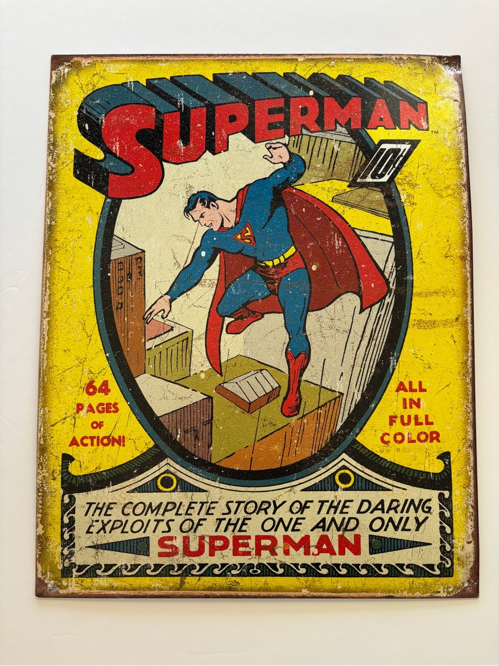 Superman Issue #1 Cover Metal Sign Plaque DC Comics 40cm x 32cm